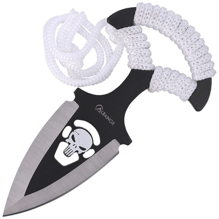 Nóż Martinez Albainox Skull Push Dagger White Cord, Black/Satin 3Cr13Mov (32452)