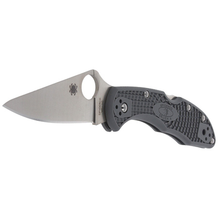Spyderco Delica 4 FRN Gray Flat Ground PlainEdge Knife (C11FPGY)