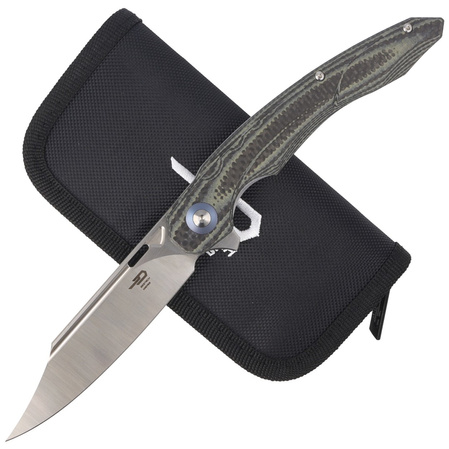 Bestech Knife Fanga Carbon Fiber / Beige G10, Satin D2 by Kombou (BG18D)