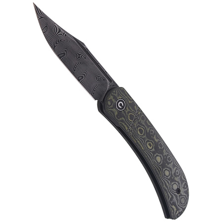 CIVIVI Appalachian Drifter Yellow G10/Rose Pattern Carbon Fiber, Damascus (C2015DS-3)