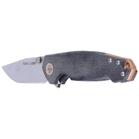 Nóż składany Viper Katla Black Canvas Micarta, Stonewashed M390 by Jesper Voxnæs (V5982CB)
