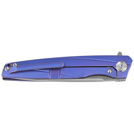 Nóż składany RikeKnife 803CH Blue Titanium/Carbon Fiber, Satin M390 by Richard Wu (RK803CH-B)