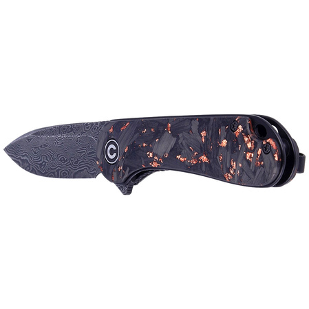 Nóż CIVIVI Elementum Flipper Shredded Carbon Fiber / Copper Shred, Black Damascus (C907C-DS3)