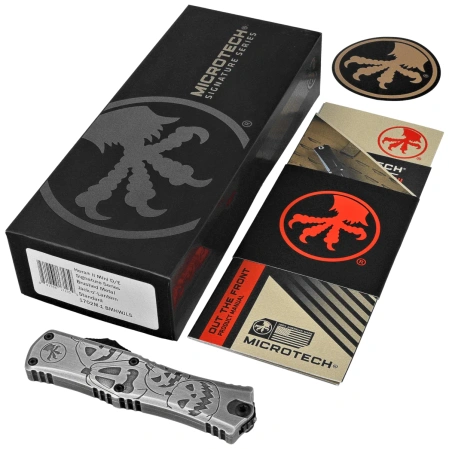 Nóż automatyczny OTF Microtech Hera II Mini Signature D/E Jack-O-Lantern Aluminium, Black Apocalyptic M390MK by Tony Marfione (1702M-1 BMHWJLS)