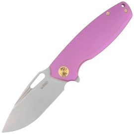 Kubey Tityus Knife Purple Titanium, Bead Blasted 14C28N (KB360C)