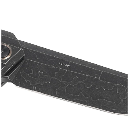 WE Knife Cybernetic LE No 201/205 Black Etching Pattern Titanium, Black Stonewashed CPM 20CV (WE22033-4)