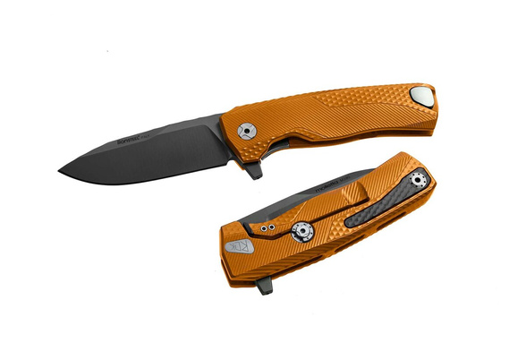 Nóż składany LionSteel ROK Orange Aluminium, Black M390 by Molletta (ROK A OB)