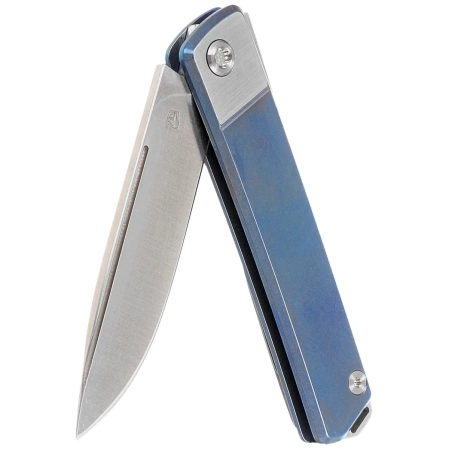 Medford Gentleman Jack Drop Point, Blue / Silver Titanium, Std HW/Clip, Tumbled S45VN (MK2114TD-37A2-TSCS-Q4)