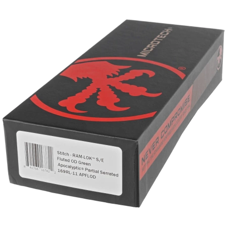Nóż składany Microtech Stitch Ram-Lok S/E OD Green Fluted Aluminium, Apocalyptic P/S M390MK by Borka Blades and Tony Marfione (169RL-11APFLOD)