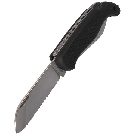 Nóż składany żeglarski MAC Coltellerie Boat 2 Black PP/TPE,  Satin W 1.4034 (MC BOT2.N)