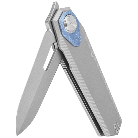 Nóż składany Remette Infinite Power Gray Titanium, Hand Grinding Pearlescent M390 (RTIP-T)