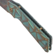 Medford TFF-1 Knife Green Brsh/Bronze ''Stained Glass'', Bronze HW, Brsh/Bronze Clip, Vulcan S45VN by Greg Medford (MK0144VQ-35A4-T1C1-Q4)