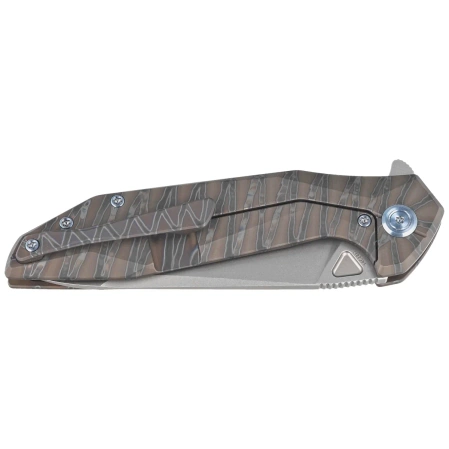 Kubey Nova FL KB235G Knife Flamed Titanium, Bead Blasted 14C28N