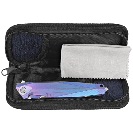 Nóż składany RikeKnife Framelock Blue Titanium, Bead Blast/Satin M390 (RK1707T-B)