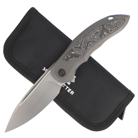 WE Knife Makani LE No 149/200 Gray Titanium / Aluminum Foil Carbon Fiber, Hand Rubbed Satin CPM 20CV by Anton Tkachenko (WE21048B- 2)