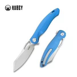 Kubey Drake Knife Blue G10, Beadblasted AUS-10 by Maksim Tkachuk (KU239D)