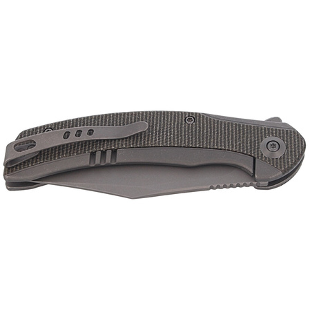 WE Knife Snick Gray Titanium/Dark Green Micarta, Gray Stonewashed (WE19022F-5)