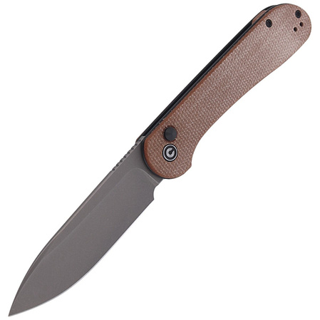 CIVIVI Knife Elementum Button Lock Brown Micarta, Gray Stonewashed (C2103D)