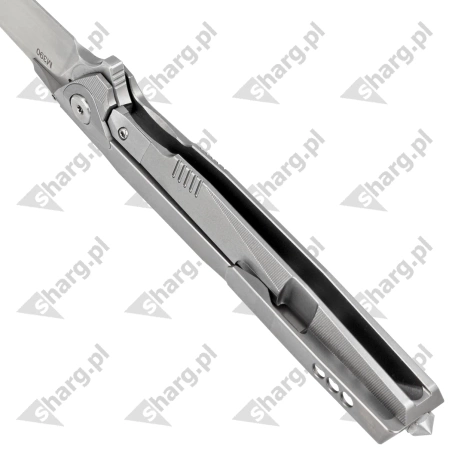 Nóż składany RikeKnife Framelock Gray Titanium, Satin M390 (RK1707T-P)