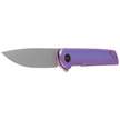 Nóż składany WE Knife Charith LE No 072/210 Ripple Pattern Purple Titanium, Silver Bead Blasted CPM 20CV (WE20056-2)