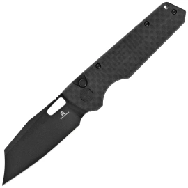 Bestechman Guardian Knife Black G10 w/ Carbon Fiber Pattern, Black PVD D2 (BMK11E)