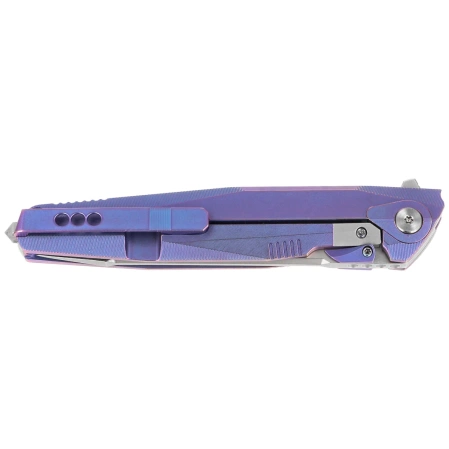 Nóż składany RikeKnife Framelock Blue Titanium, Bead Blast/Satin M390 (RK1707T-B)