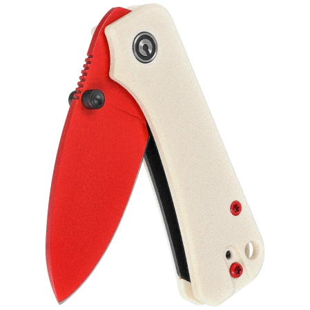 Civivi Knife Baby Banter Ivory G10, Red Painted Nitro-V by Ben Petersen (C19068S-7)