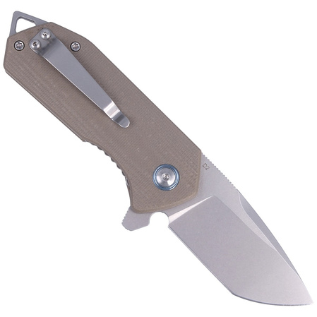 Nóż składany Kubey Campe KU203C Tan G10, Sandblasted D2