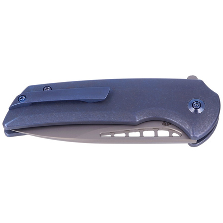 Nóż składany WE Knife Mini Malice Blue Titanium, Silver Bead Blasted CPM 20CV by Ferrum Forge (WE054BL-3)