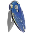 Nóż składany Rike Knife RK Cicada-BG Blue / Gold Titanium, Bead Blasted M390