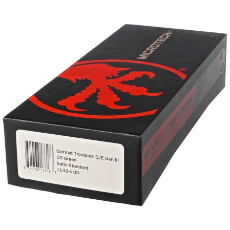 Microtech Combat Troodon Gen III D/E OTF Knife OD Green Aluminum, Satin M390MK by Tony Marfione (1142-4OD)