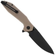 Kubey Nova LL KU117K Knife Tan G10, Blackwashed D2