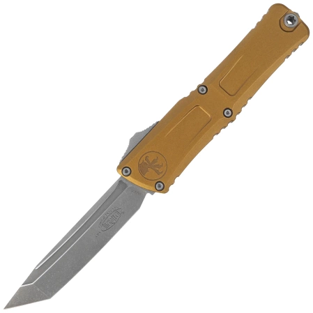 Microtech Combat Troodon Gen III T/E OTF Knife Tan Aluminum, Apocalyptic M390MK by Tony Marfione (1144-10APTA)