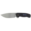 Nóż składany WE Knife Seer LE No 444/610 Black Titanium, Rubbed Silver CPM 20CV (WE20015-1)