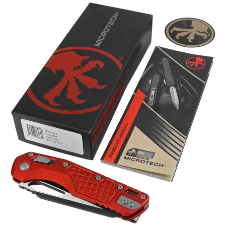 Nóż składany Microtech MSI S/E Red Frag Aluminium, Black M390MK by Tony Marfione (210-1FRRD)