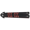 Third Decor Habitat Balisong Black/Red Stainless Steel, Black 420 Butterfly Knife (16070R)
