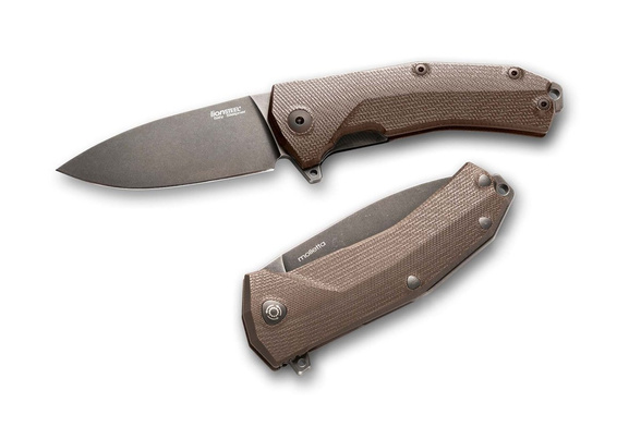 Nóż składany LionSteel KUR Brown G10, Black Stonewashed Sleipner by Molletta (KUR BBR)