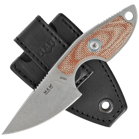 Nóż na szyję MKM Mikro 1 Natural Canvas Micarta, Stonewashed M390 by Jesper Voxnæs (MKMR01-NC)