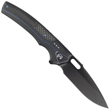 Nóż składany WE Knife Exciton LE No 084/205 Black Titanium / Twill Carbon Fiber, Two-Tone Black CPM 20CV (WE22038A-2)
