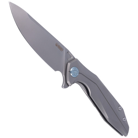 Kubey Nova Frame Lock Knife Gray 6AL4V Titanium, Beadblasted 14C28N (KB235F)