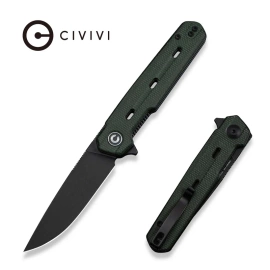 Civivi Navo Knife Green Canvas Micarta, Black Stonewashed Nitro-V by Ostap Hel (C25015A-2)