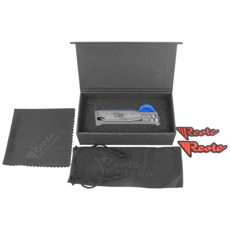 Reate Knife Mini EXO OTF Gravity Drop Point Bead Blasted Titanium/Black Micarta, Stonewashed CPM 3V