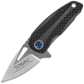 Tokisu Money Clip Knife Carbon Fiber/Black G10, Satin 7Cr17Mov (18684)