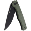 Nóż składany Sencut Crowley Green Micarta, Black Stonewashed D2 (S21012-3)