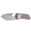 Remette RT-Peregrine Falcon Knife Gray/Brown/Thunder Lightning Titanium, Hand Fine Grinding Pearlescent M390 (RTT1-CX)
