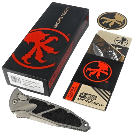 Nóż automatyczny Microtech Socom Elite Auto S/E Natural Clear Aluminium, Apocalyptic M390 by Tony Marfione (160A-10APNC)