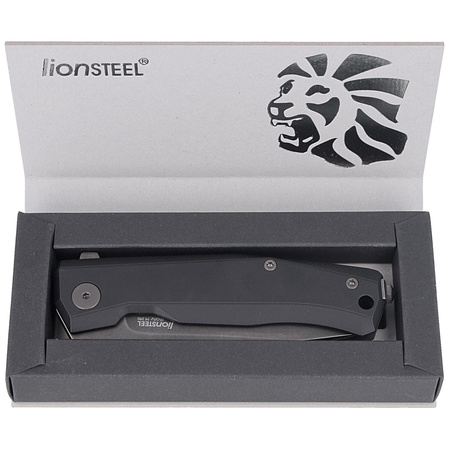 LionSteel Myto Knife Black Aluminum, PVD/Stonewashed M390 by Molletta (MT01A BB)