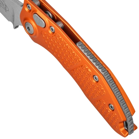 Microtech Stitch-A S/E Automatic Knife Orange Aluminum, Stonewashed M390MK by Borka Blades and Tony Marfione (169-10OR)