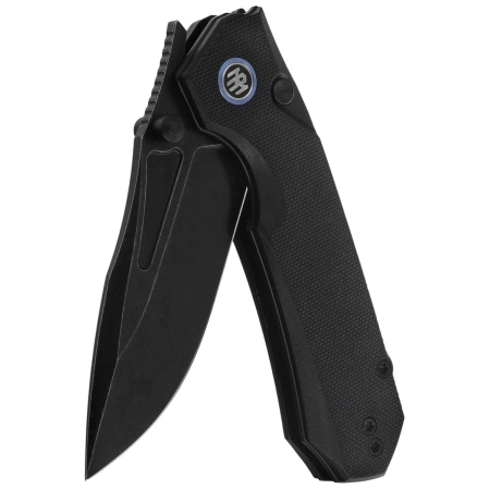 Remette Rhino Knife Black G10, Black Stonewashed Titanium D2 (RNDG1)