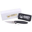 Kubey Pike Knife Black Titanium, Sandblasted CPM 20CV by Parsons Bladeworks (KB2103B)